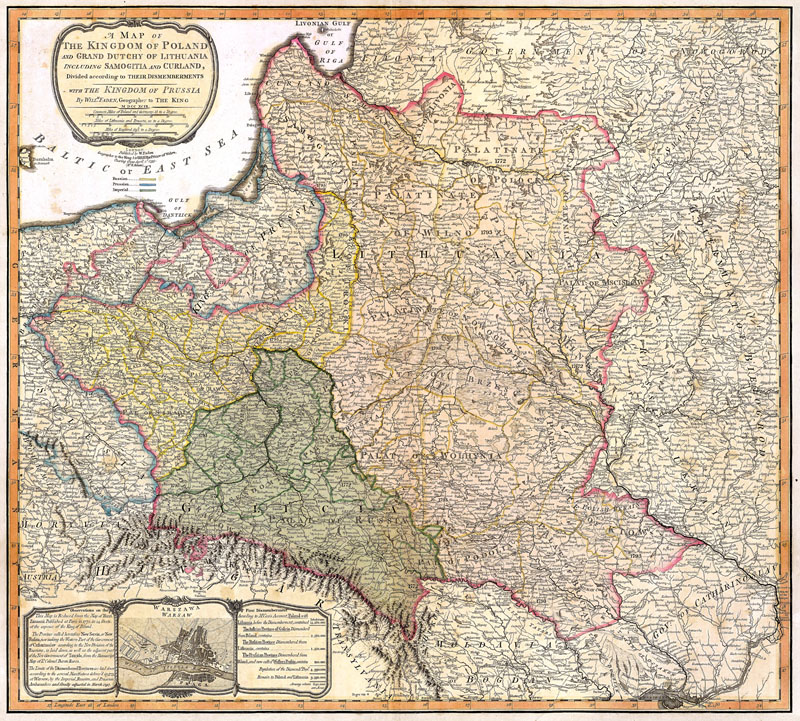 Kingdom Polonia & Lithuania 1799 William Faden